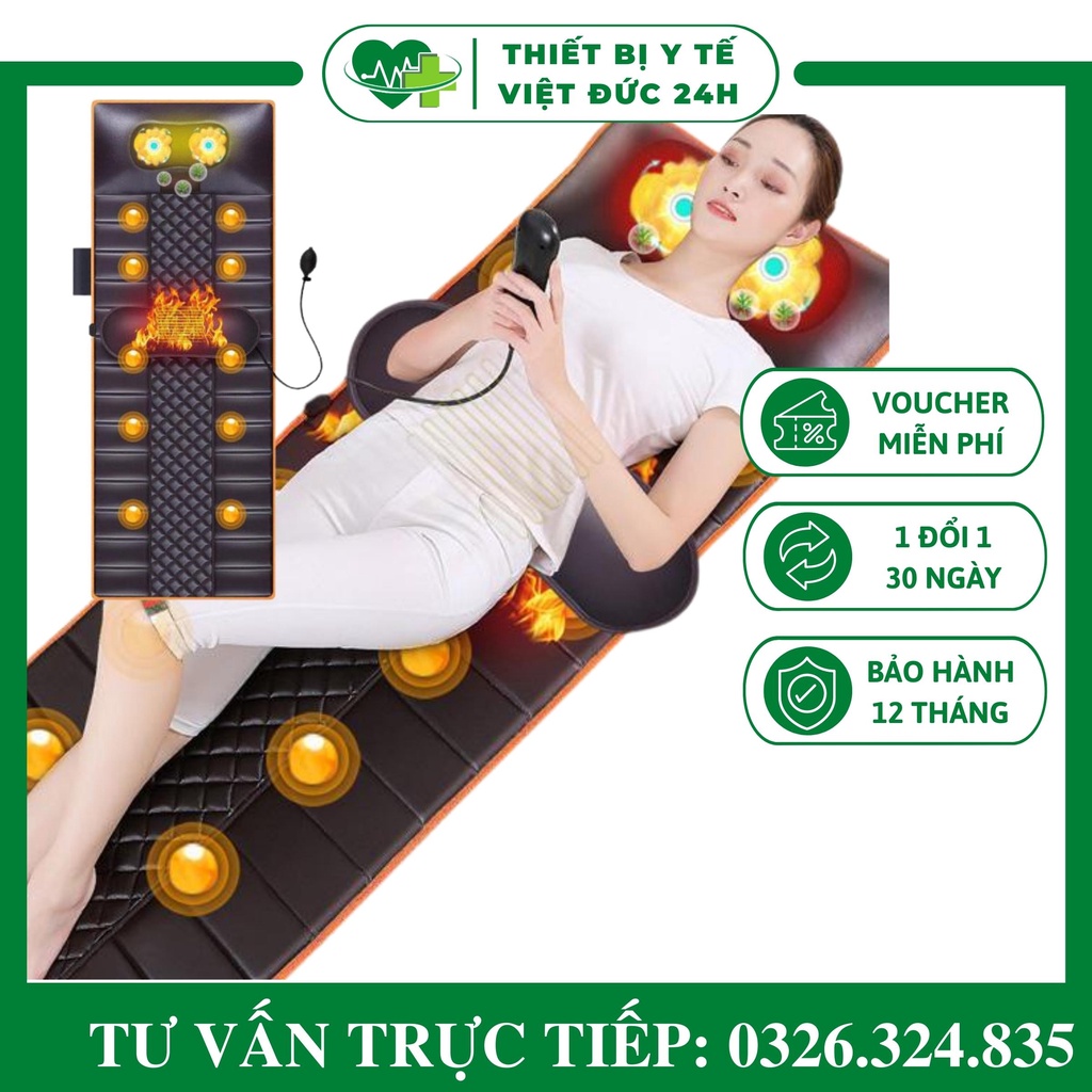 Đệm Massage Toàn Thân Hồng Ngoại BEAME Có Ngải Cứu Bi Lăn Massage Nhào Lộn 3D Với 10 Động Cơ Rung BM-N89