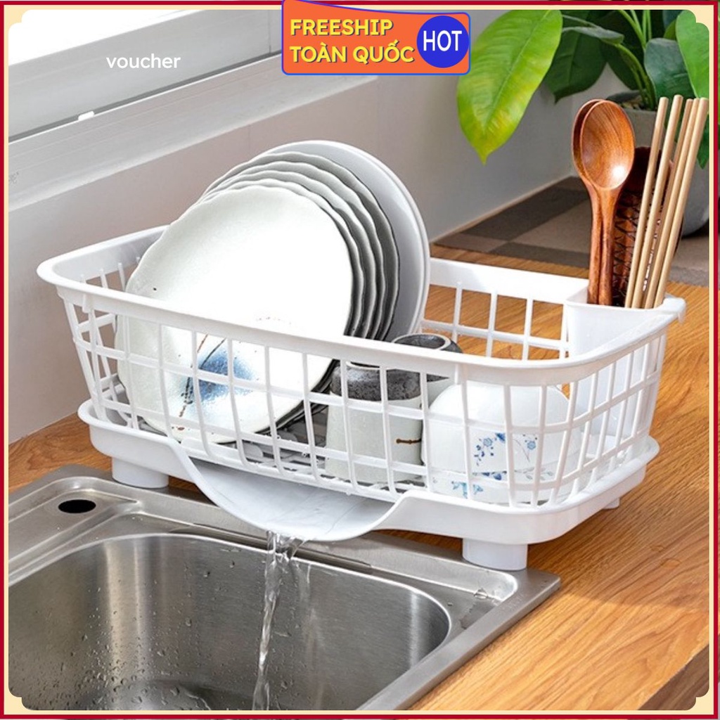 Rổ Úp Bát Hàn Quốc 🍉Freeship🍉 Khay Kệ Đựng Chén Bát Dĩa Đũa Muỗng Có Khay Hứng Nước Tiện Lợi - #khayupbat
