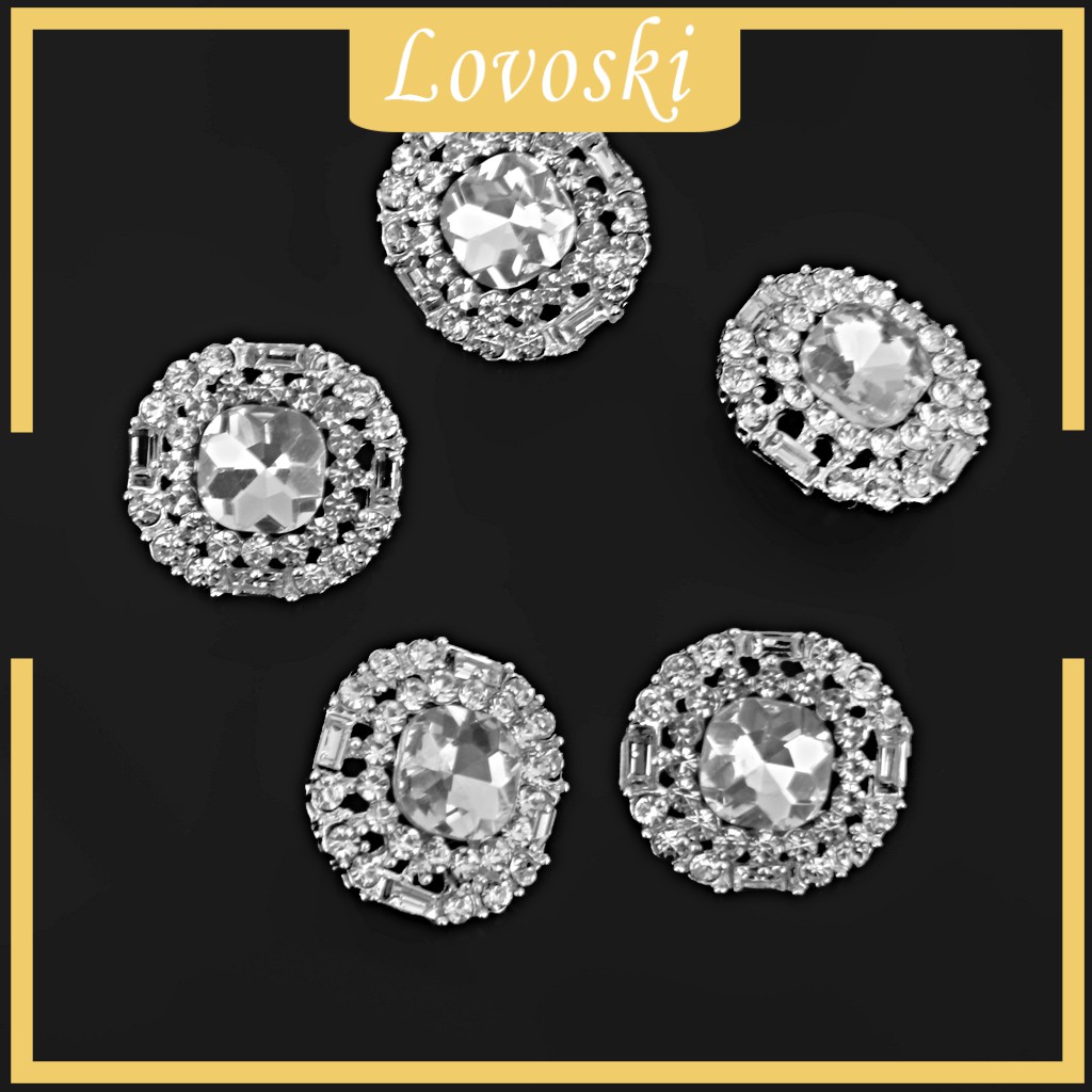 Bộ 5 Nút Đính Đá Pha Lê 23mm Trang Trí Lưng