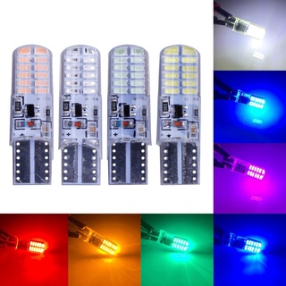 1 Chiếc T10 W5W LED Đỗ Xe Ô Tô Đèn Xe Máy strobo Đèn Tín Hiệu Nêm Bên Giải Phóng Mặt Bằng Đèn Cửa Với Silicon gel 24 Đèn LED Đỗ Xe 12V
