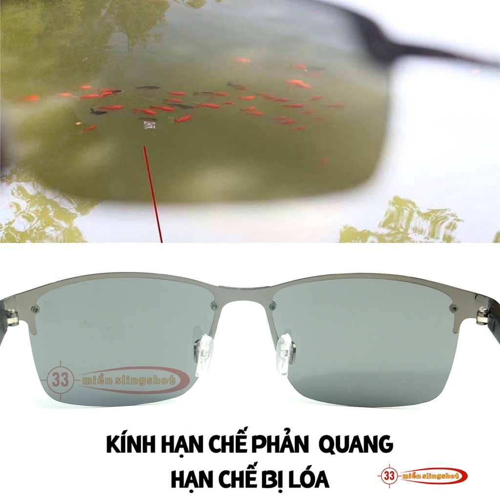 [KHM] Kính phân cực, kính râm hỗ trợ chống lóa, hạn chế tia UV, dùng đi câu cá cực tiện ích