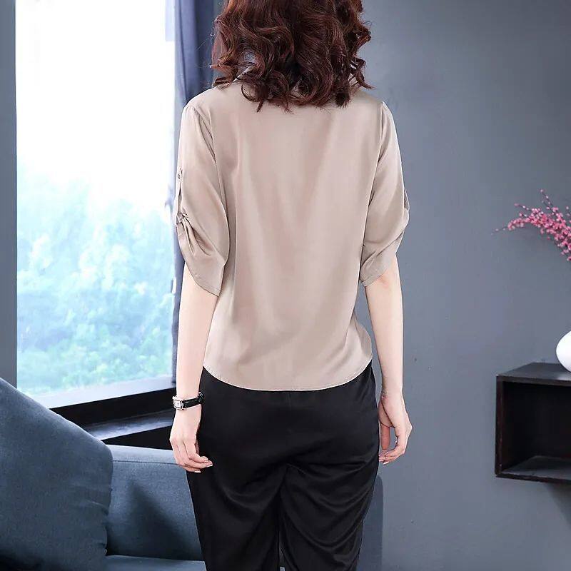 Áo Sơ Mi Chiffon Tay Ngắn Dáng Rộng Phong Cách Hàn Quốc Thời Trang Mùa Hè Cho Nữ Mới