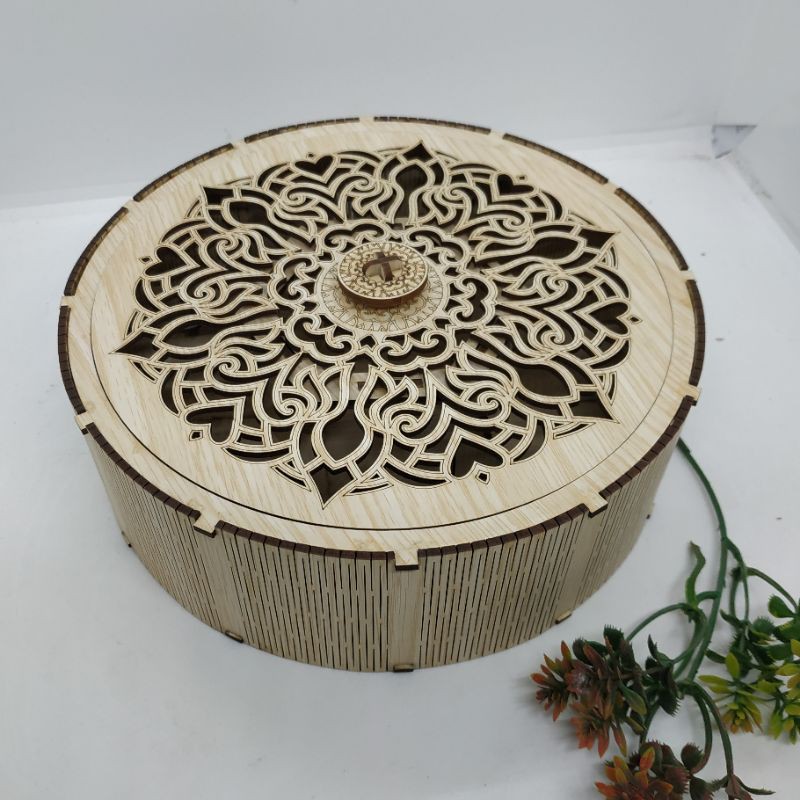 Hộp Gỗ Tròn 7 Ngăn