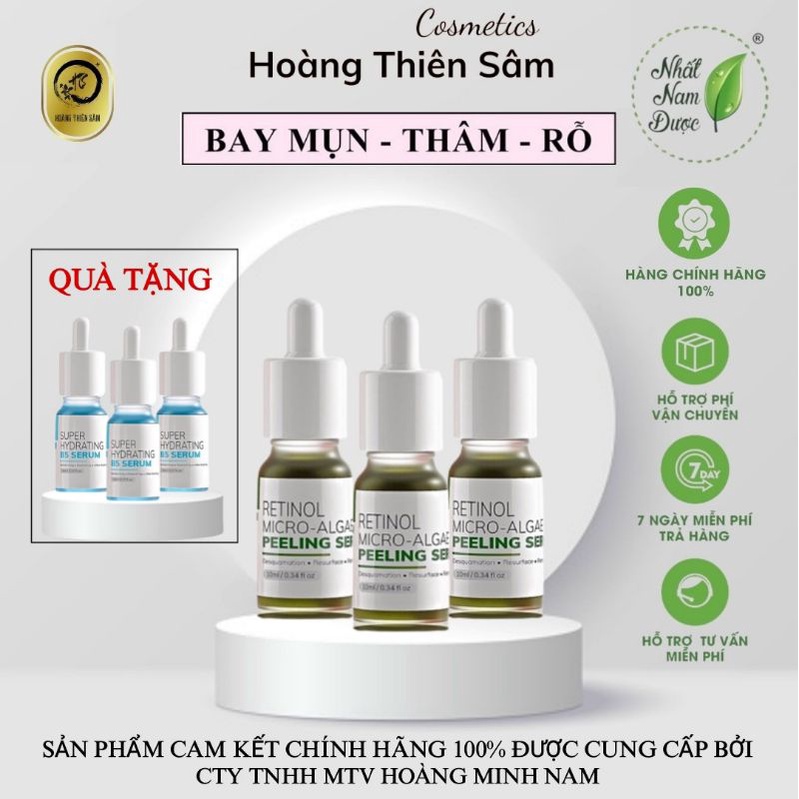 Peel Da Retinol Vi Tảo LE'PEAU 10ml, Tinh Chất Tái Tạo Da Sinh Học Căng Bóng Chính Hãn