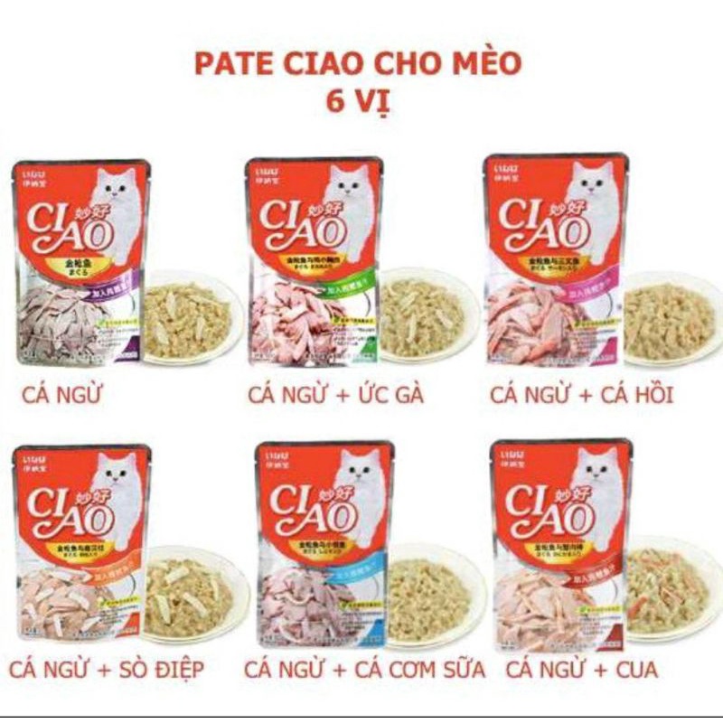 Pate ciao cho mèo 60g nhiều vị bổ dưỡng