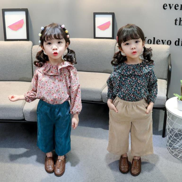 IBSG2 Size80-120 (6-23kg) set sơmi tay dài vintage bé gái Hàng Quảng Châu Thời trang trẻ em