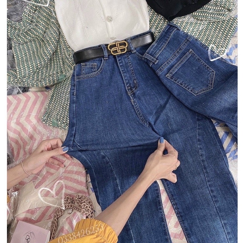 Quần jean ống loe xẻ gấu đính cườm_kèm video tự quay | BigBuy360 - bigbuy360.vn