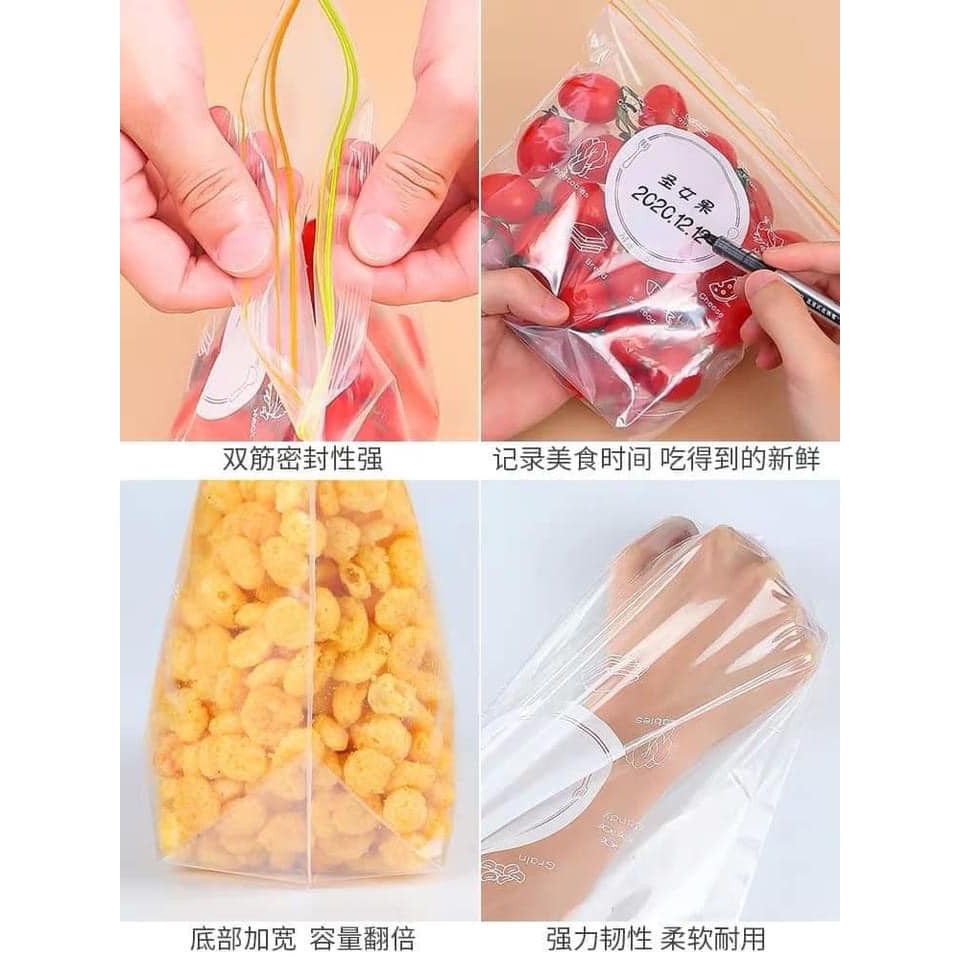 Combo Set 3 Hộp Túi Zip Đựng Thức Ăn Có Khóa Kéo