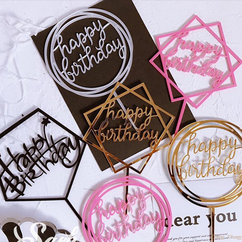 Set 10 Que Cắm Trang Trí Bánh Chữ Happy Birthday Xinh Xắn