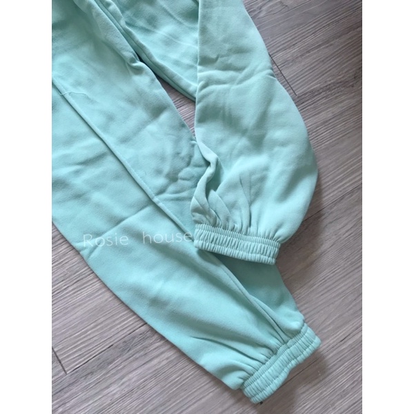 Bộ nỉ bông vạt lệch giá rẻ màu xanh mint