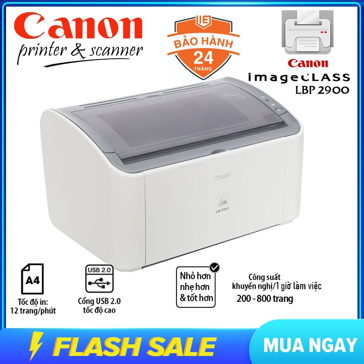 Máy in laser Canon LBP 2900 MỚI BH 24 THÁNG - Máy in mã vạch - máy in đơn - máy in nhiệt