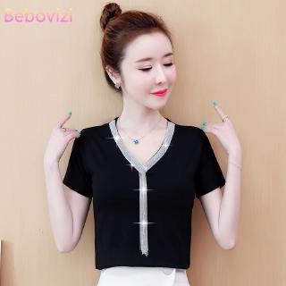 Áo Sơ Mi Trắng Ngắn Tay Cổ Chữ V Thời Trang Cho Nữ 2020