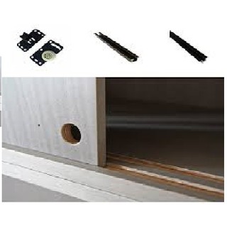 RAY CỬA LÙA NHÔM (1 BỘ RAY) ray lùa cho tủ quần áo, vách ngăn