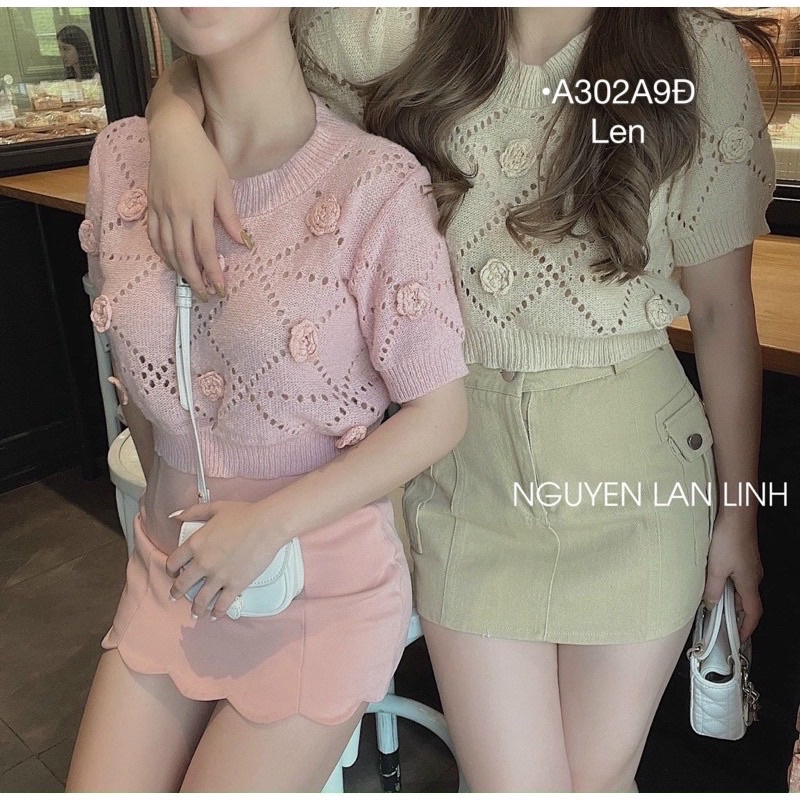 Áo len montoghi đính hoa minie