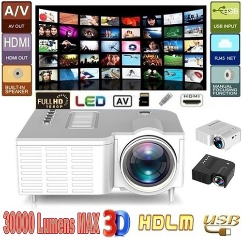 Máy Chiếu Đa Phương Tiện Tại Nhà Hd 1080p Led Mini Hdmi Vga Av Usb Sd