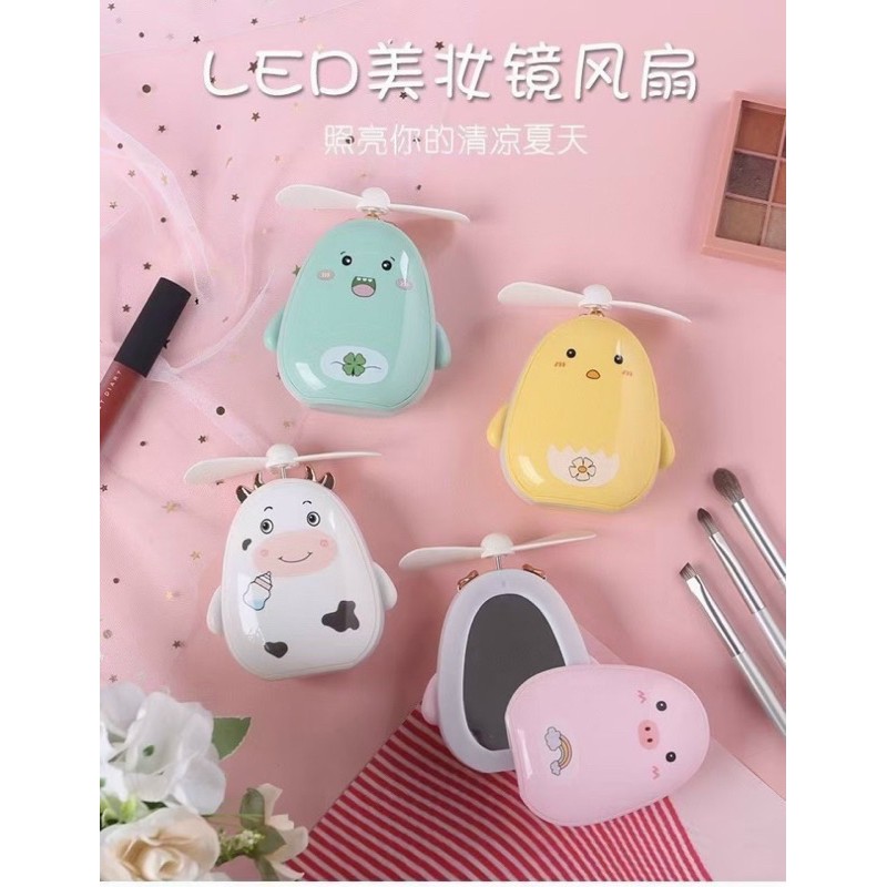 Quạt thú 3in1 kèm gương, đèn led, quạt | BigBuy360 - bigbuy360.vn