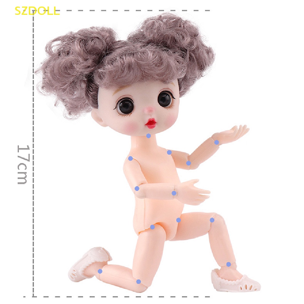 Búp Bê Cơ Thể Người Tỉ Lệ 1 / 8 17cm 13 Khớp Nối Trang Phục Cho Bé Gái