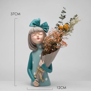 Lọ hoa bình hoa cô gái decor