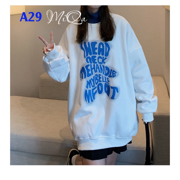 Áo Nỉ Bông Thời Trang UNISEX Hoạ Tiết Gấu Cute 🐻 / SWEATER FREESIZE 💜 MiQa 💜 #04 | BigBuy360 - bigbuy360.vn