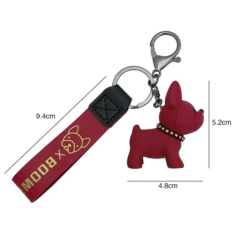 Móc khóa cute cún Bulldog treo ba lô dễ thương, móc chìa khóa xe máy hình chó đẹp phong cách Hàn Quốc DOITNOW MK63