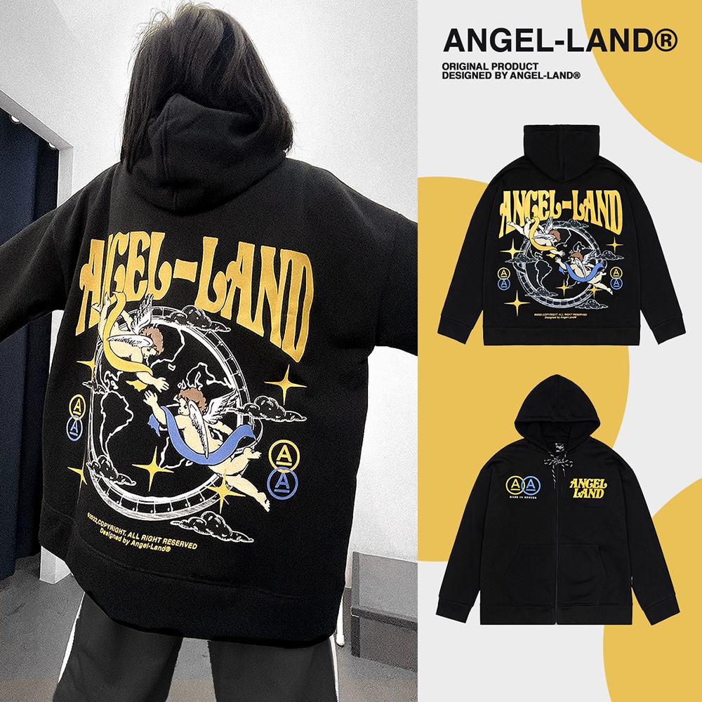 Áo Khoác Hoodie Khoá Kéo Angel-Land Night In Space Black Zip Hoodie Nỉ Bông - NZB