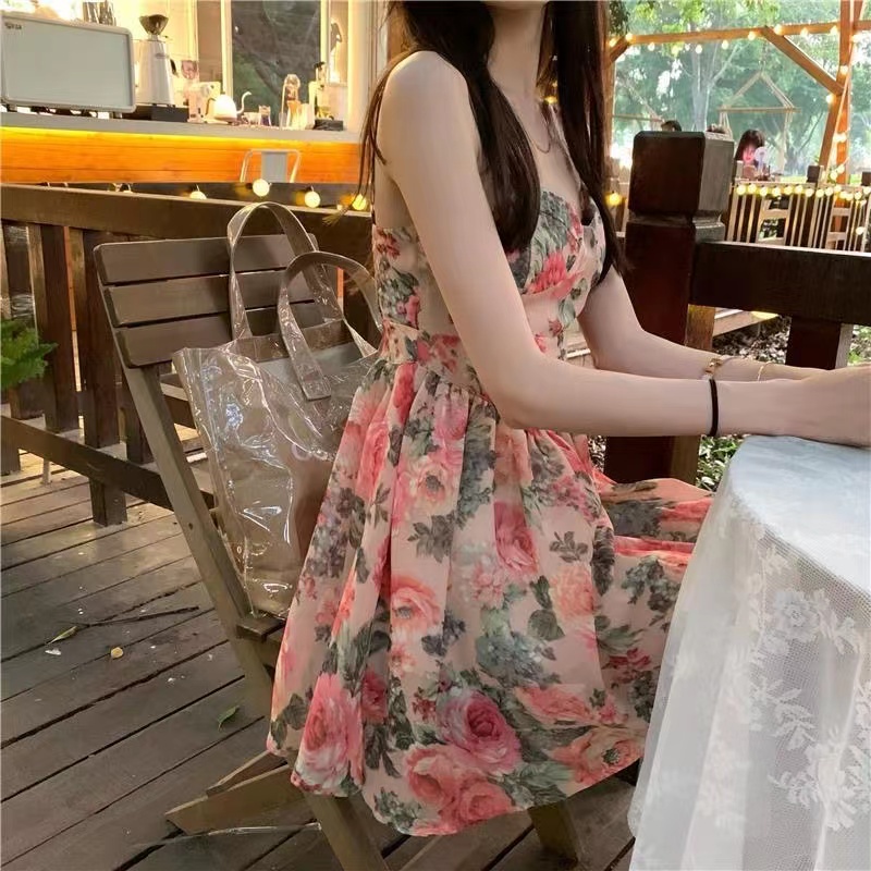 Đầm hoa Perty hai dây thời trang Hàn Quốc cho nữ