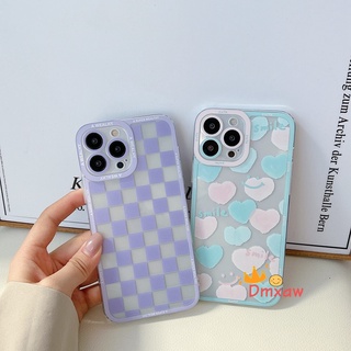 Ốp Điện Thoại Kẻ Sọc Trái Tim Tím/Xanh Dương Cho OPPO A52 A72 A92 A53 A33 A32 2020 A5 A9 A31 2020 A8 A12 A12S A7 A5S A11K F11 R17