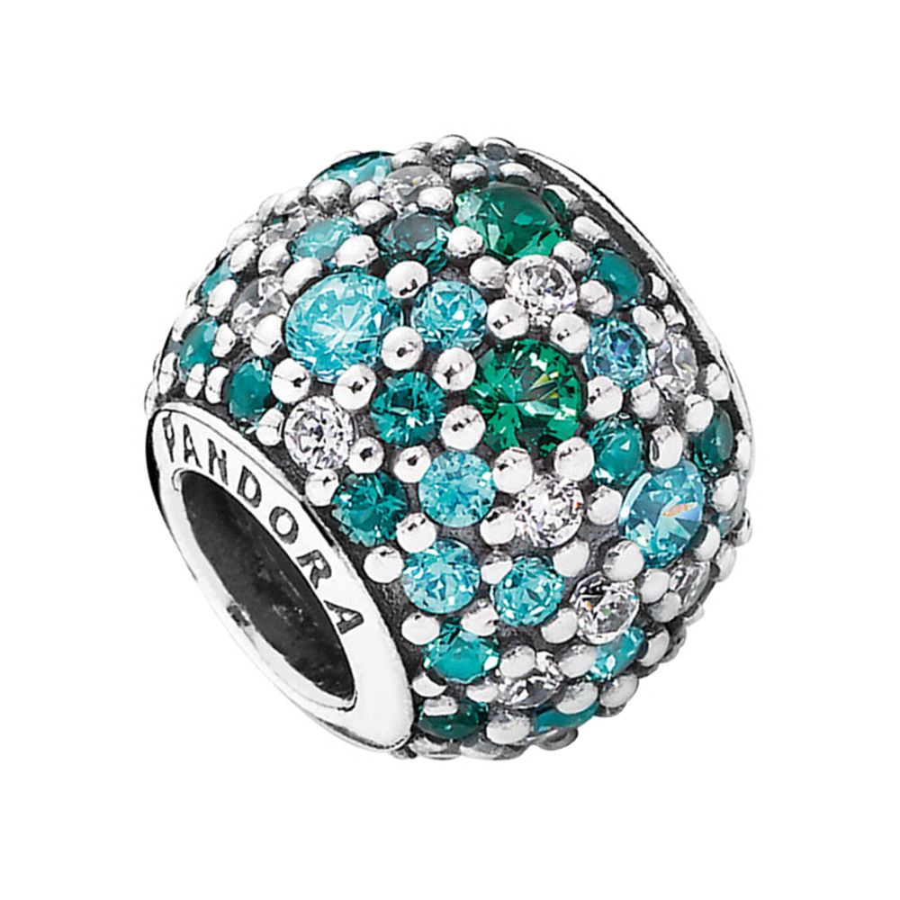 Đại dương xanh pavé pha lê Vòng đeo tay Charm Hạt Quà tặng Đảng