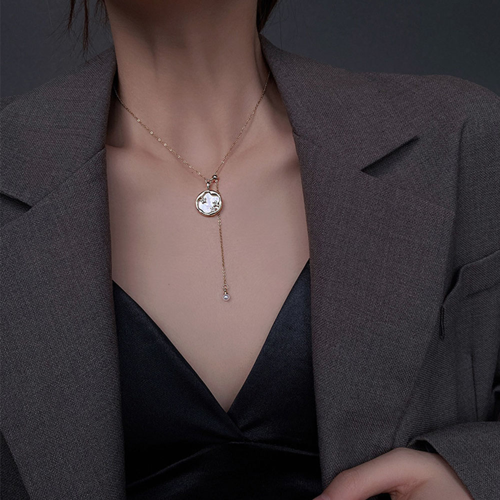 Dây Chuyền Ngôi Sao Đính Ngọc Trai Thời Trang Cho Nữ