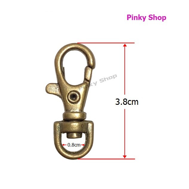 [ Giá sỉ ] Móc càng cua khóa càng cua màu đồng 4cm làm phụ kiện túi xách Pinky Shop mã MCCD3.8