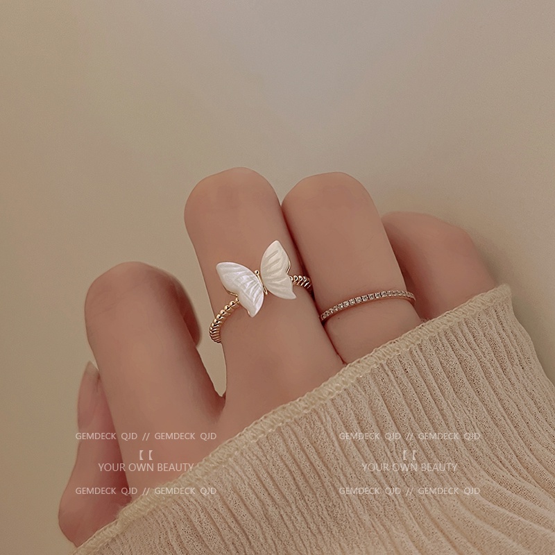 Nhẫn Hở Hình Bướm Thiết Kế Mới Thời Trang Theo Phong Cách Hàn Quốc Cho Nữ
