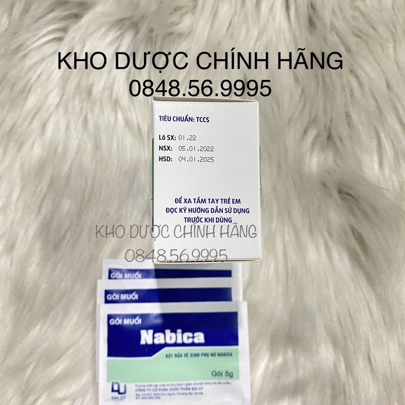NABICA hộp 10 gói - Muối rửa vệ sinh phụ nữ, làm sạch, ngăn ngừa nấm ngứa, khử mùi hôi vùng kín
