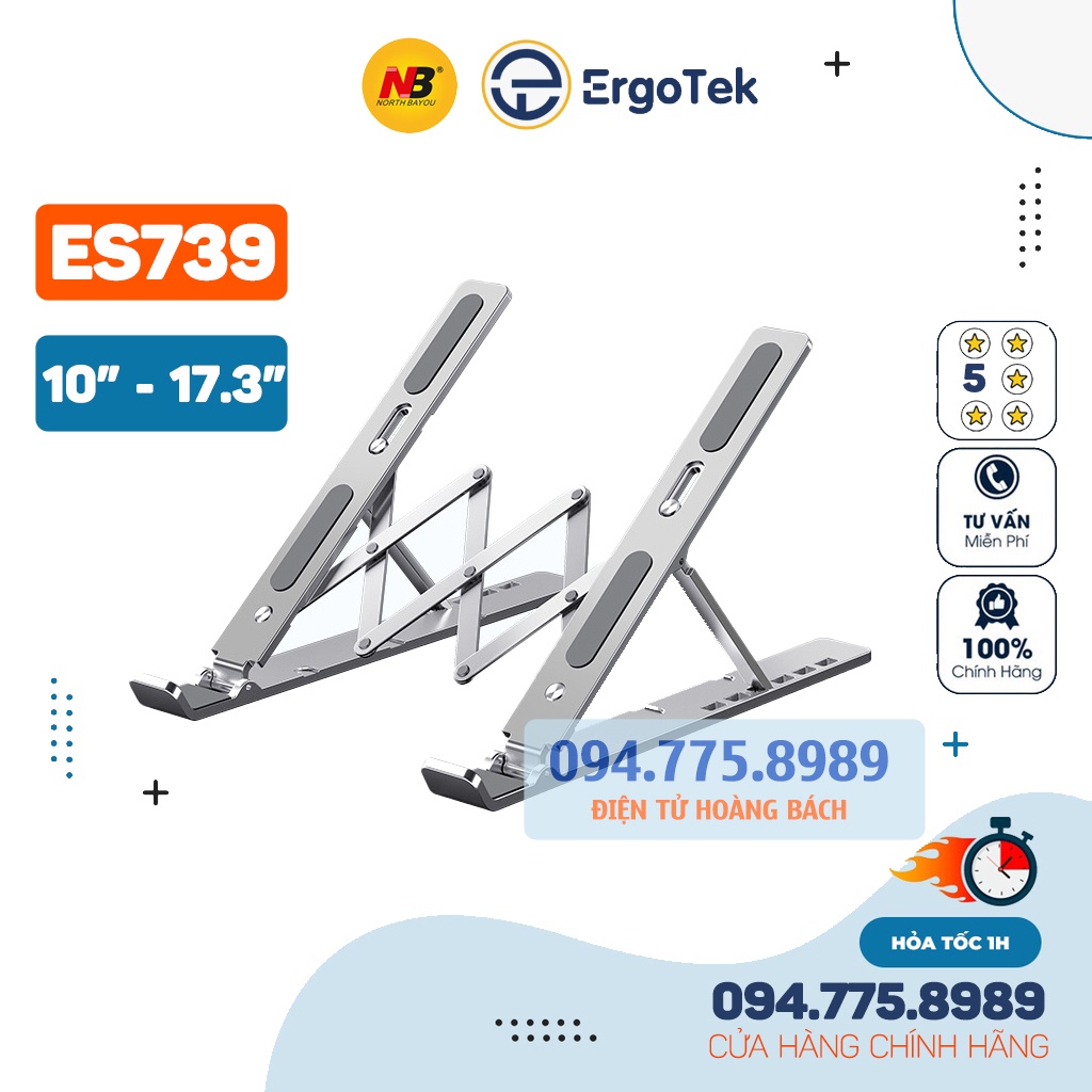 Giá đỡ laptop stand nhôm hỗ trợ tản nhiệt - Có thể gấp gọn chỉnh độ cao - Để laptop ipad macbook surface N3 / LS739