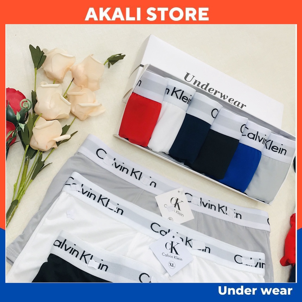 Hộp 4 quần lót nam đùi thun lạnh - Quần sịp nam boxer cotton cao cấp co giãn 4 chiều, cực thoáng mái - AKALI