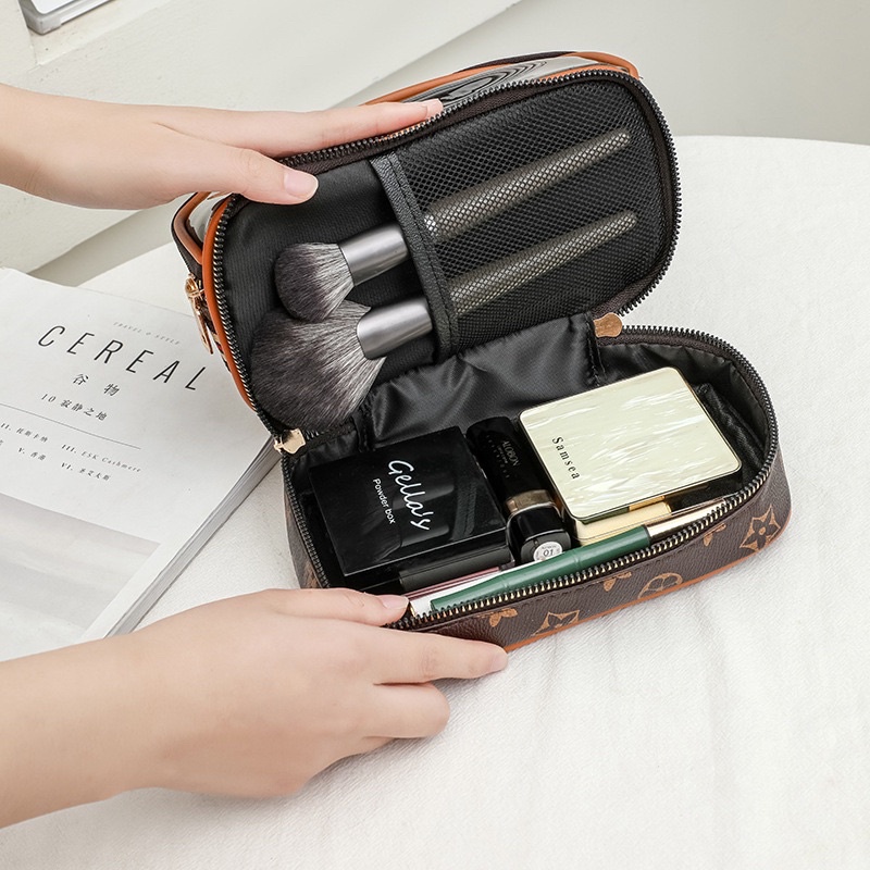 Túi đựng mỹ phẩm LV cao cấp - cốp đựng mỹ phẩm 2 ngăn sang chảnh
