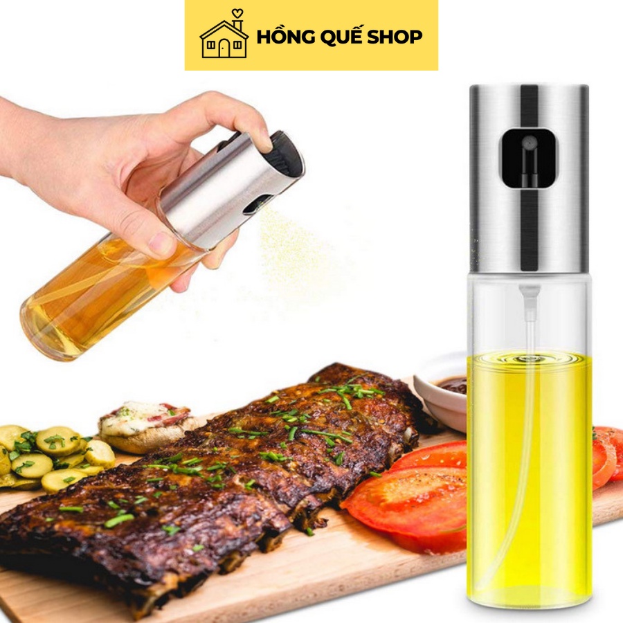 Bình Xịt Dầu Ăn Phun Sương Cao Cấp Dung Tích 100ml, Lọ Đựng Dầu Ăn Thủy Tinh