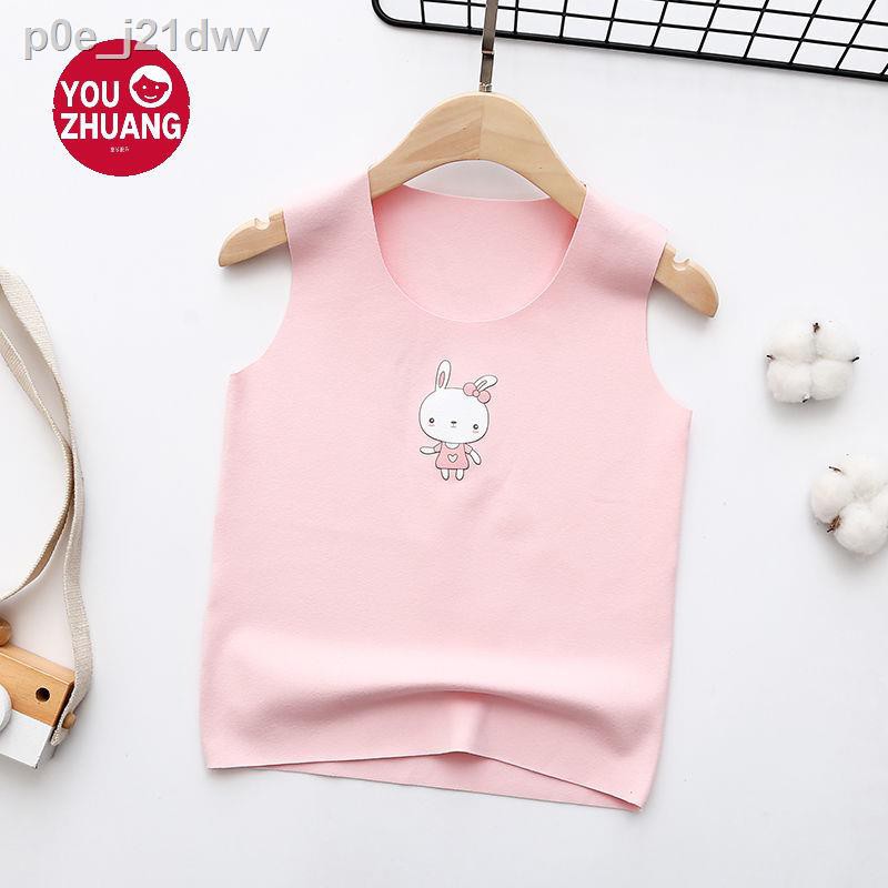 ♛Mùa thu phong cách mới de nhung trẻ em tự sưởi ấm áo vest trẻ em đồ lót không xương bé trai và bé gái áo sơ mi đáy tự d