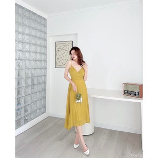 Đầm 2 dây chéo lưng cột nơ siêu sexy