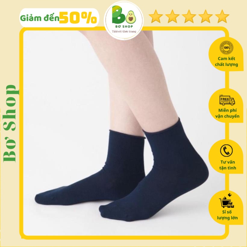 TẤT trơn CỔ LỬNG-MỎNG 23-25cm-CỔ NHÚN