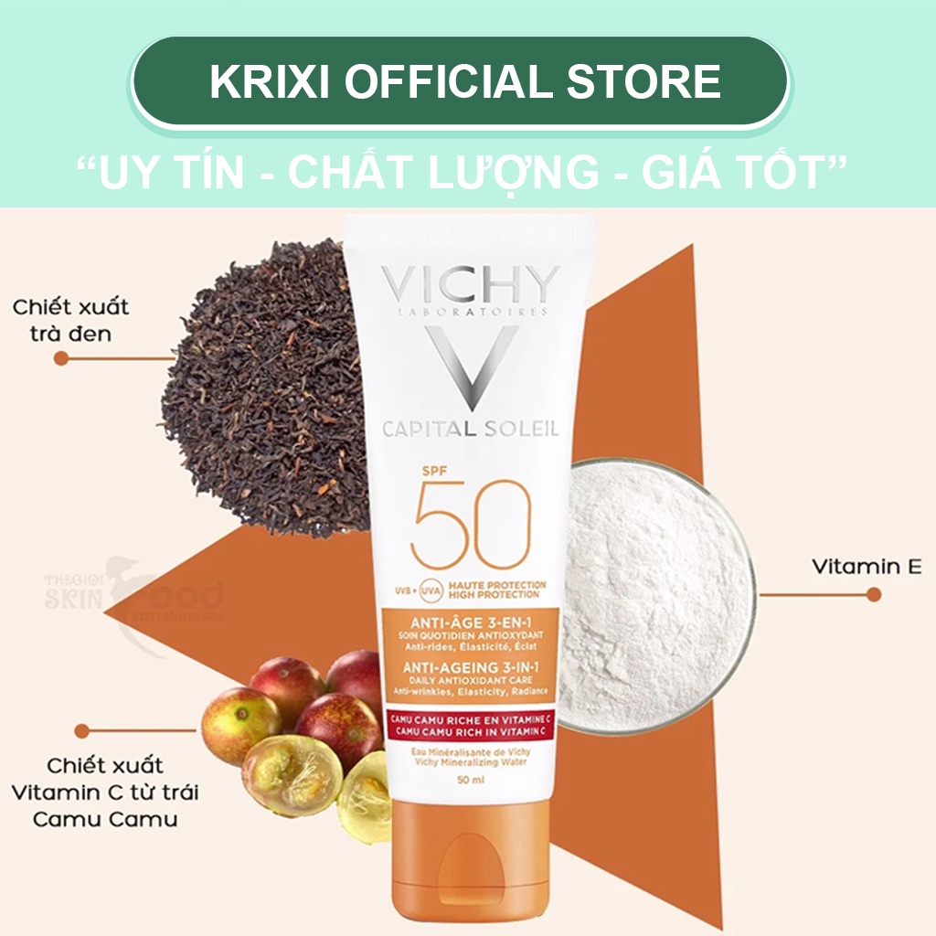 Kem chống nắng Vichy Capital Soleil Mattifying 3in1 SPF50+