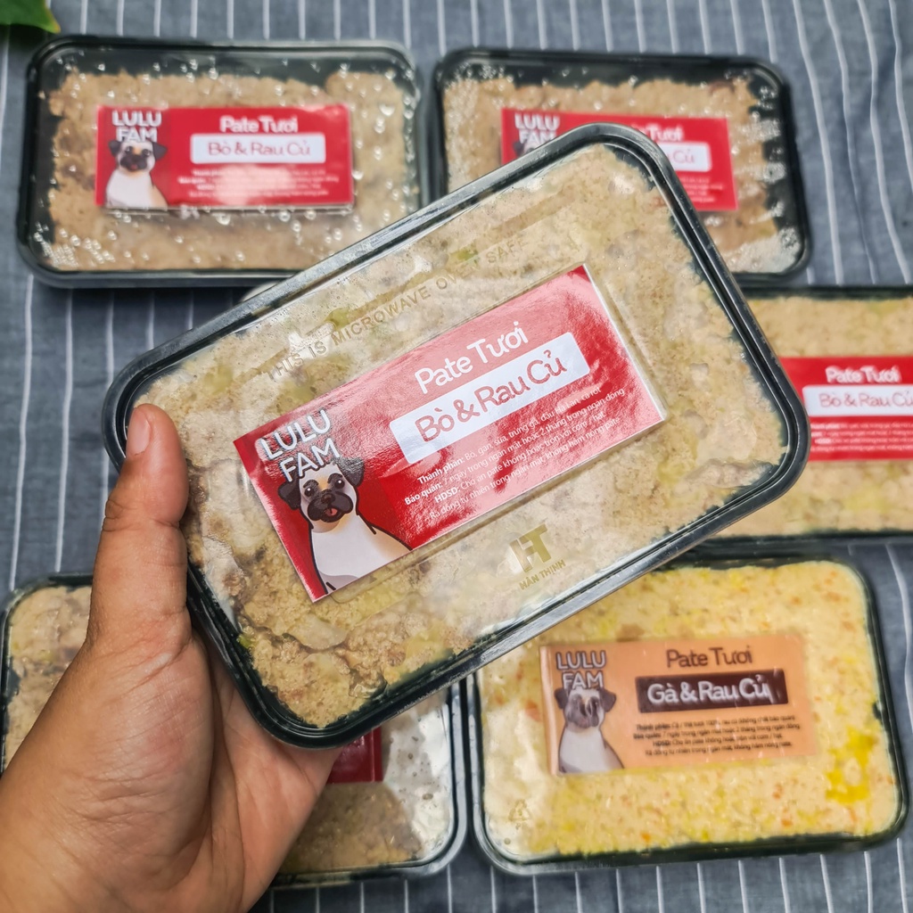 Pate tươi Lulu Fam vị Heo, Gà, Bò (Hộp 500gr)