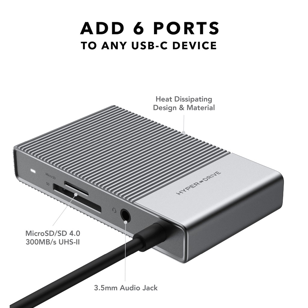 Cổng chuyển USB-C 6 trong 1 HyperDrive GEN2 6-IN-1 (G206)