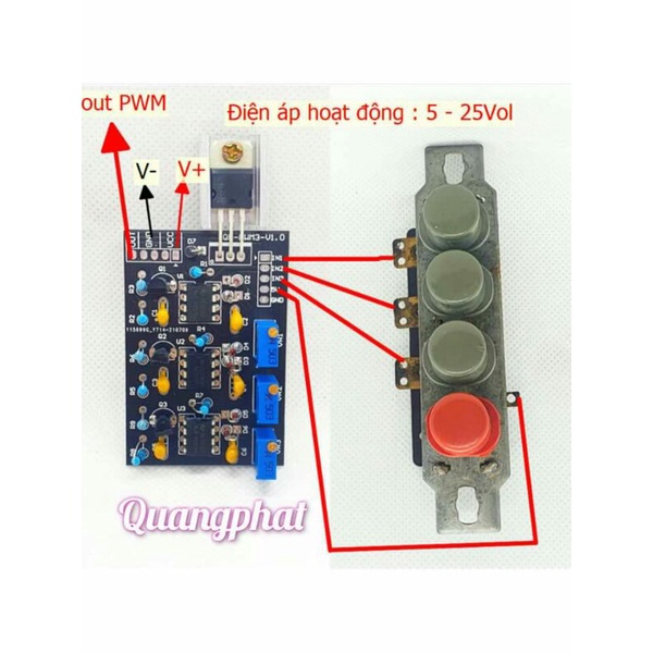 Điều tốc động cơ xung CLK 50-4500Hz 9-24v, tích hợp hộp số quạt, dùng cho motor BLDC