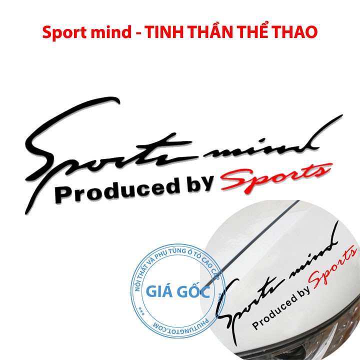 Tem dán Sport Mind tinh thần thể thao cho xe ô tô 35x12cm