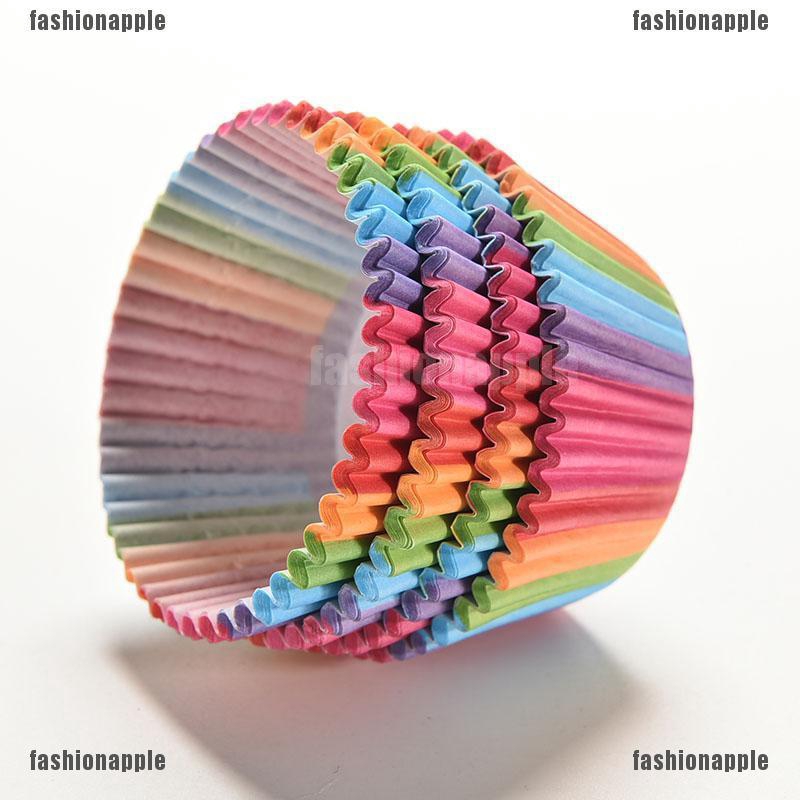 100X Rainbow Papier Tasse Kuchen-Zwischenlagen Backen Cup-Hüllen-Partei
