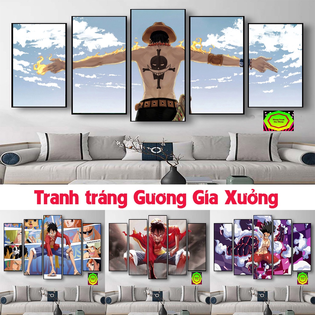 Bộ 5 Tranh Tráng Gương One Piece 15 Mẫu 60X100 TÙY CHỌN