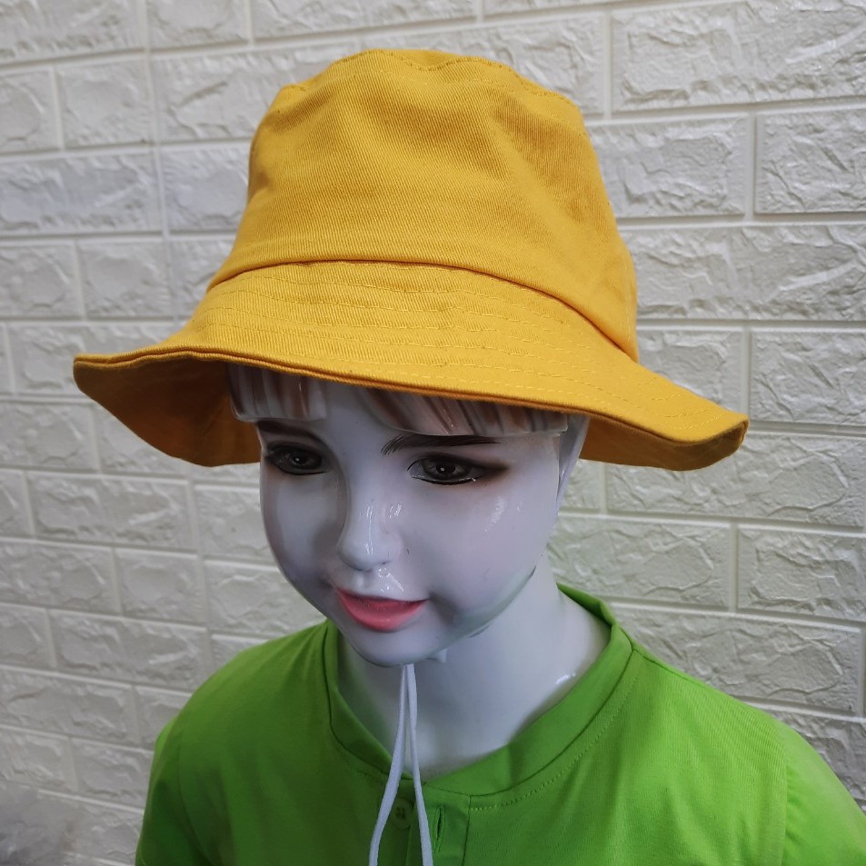 Nón Tai Bèo Trơn Màu Vàng Đồng Phục Trẻ Em Học Sinh Trường Học Du Lịch