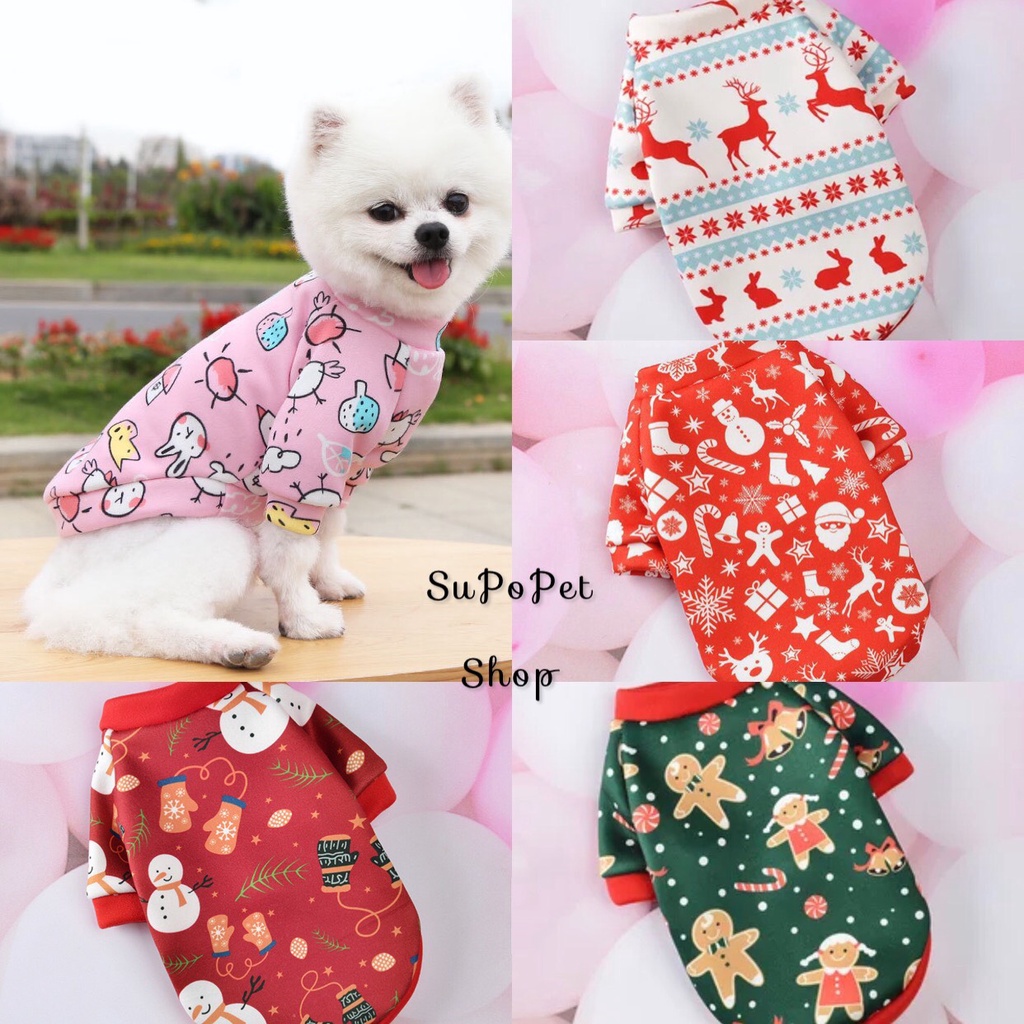 Áo len giữ ấm cho thú cưng thiết kế giáng sinh mềm mại, hình dáng dễ thương _ SuPo Pet Shop.