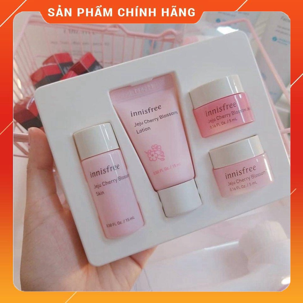 [Minisize] Bộ kit dưỡng ẩm và nâng tone da Innisfree Jeju Cherry Blossom Special Kit Mĩ Phẩm Gía Sỉ 89