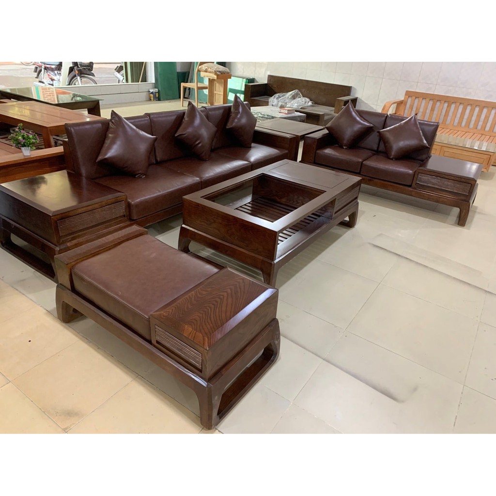 SOFA GỖ SỒI NGA ÓC CHÓ CAO CẤP